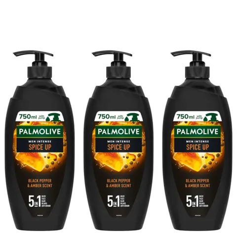 PALMOLIVE MEN INTENSE Żel pod prysznic 5w1 SPICE UP 750 ml, pakiet 3 szt.