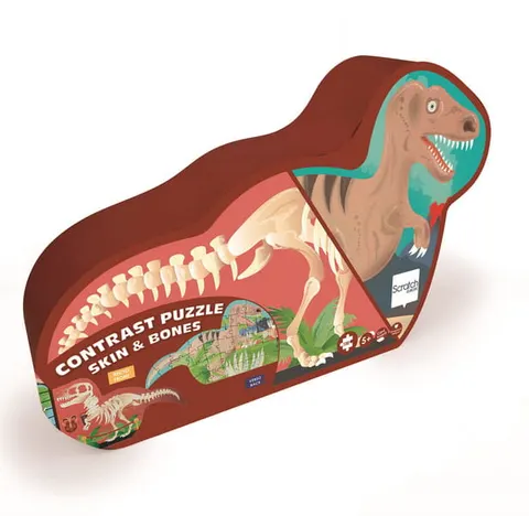 Dwustronne Puzzle XL, Dinozaury i szkielety, 100 elementów
