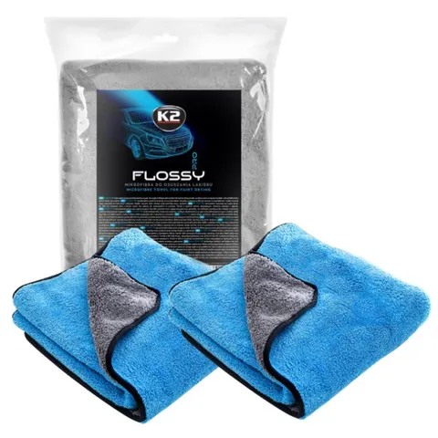 K2 Ręcznik samochodowy z mikrofibry 90X60CM FLOSSY PRO, pakiet 2 szt