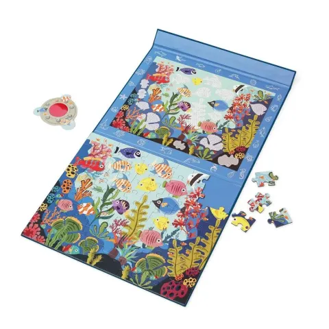 Ocean - Puzzle magnetyczne i gra szukaj z lupą (2 w 1), Scratch