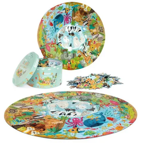 BOPPI, Puzzle okrągłe 58 cm - zwierzęta świata 150 elem.