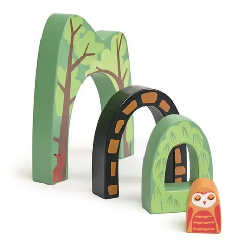 Drewniane akcesoria do kolejki - Leśny Tunel, Tender Leaf Toys