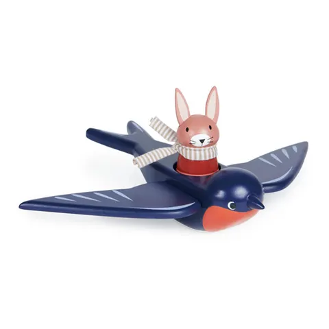 Tender Leaf Toys figurki drewniane jaskółka i zajączek