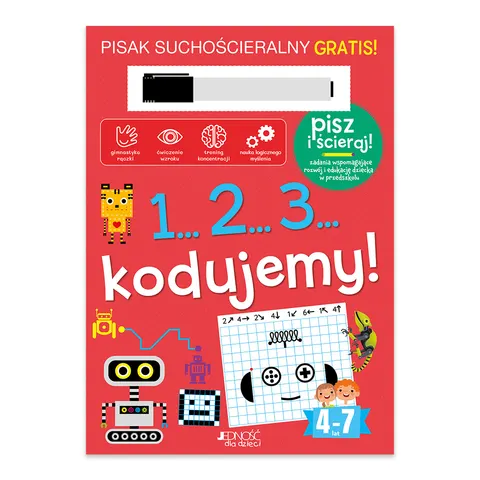 1...2...3... kodujemy! Książka z pisakiem suchościeralnym