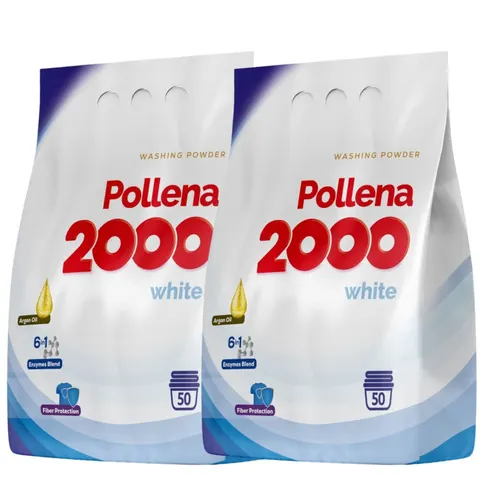 POLLENA 2000 Proszek do prania BIEL 50 prań, 2,75 kg, pakiet 2 szt.