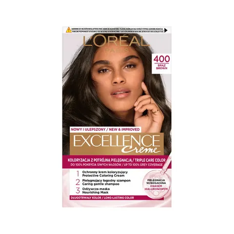 LOREAL PARIS EXCELLENCE CREME Farba do włosów 4 BRĄZ