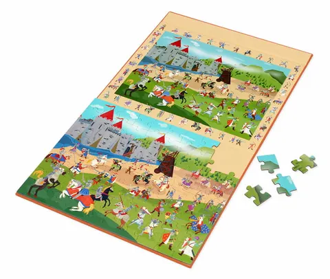 Scratch, 2 w 1 Puzzle magnetyczne i gra obserwacyjna - Rycerze 80 el.