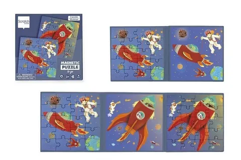 Puzzle magnetyczne Rakieta i kosmos 40 elementów Scratch