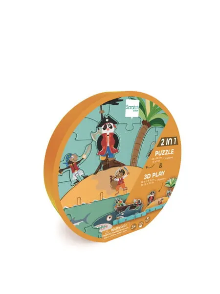 Puzzle 2w1 2D i 3D Piraci Scratch