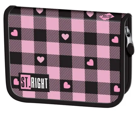 Piórnik jednoklapkowy bez wyposażenia Pink Checkered