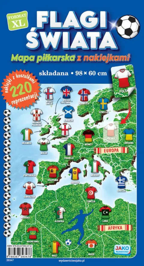 Flagi świata Mapa piłkarska z naklejkami