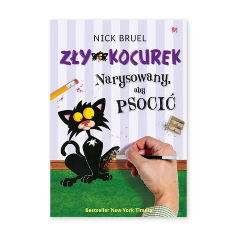 Zły kocurek narysowany aby psocić