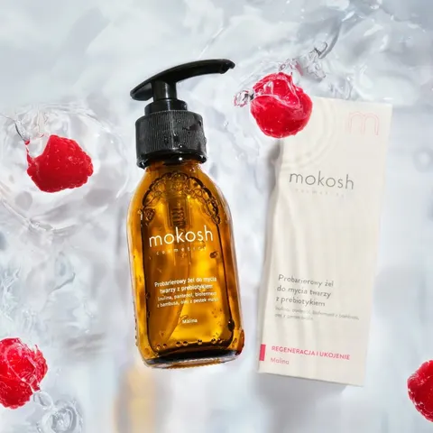 MOKOSH Żel d/mycia twarzy 90ml prebiot.Malina
