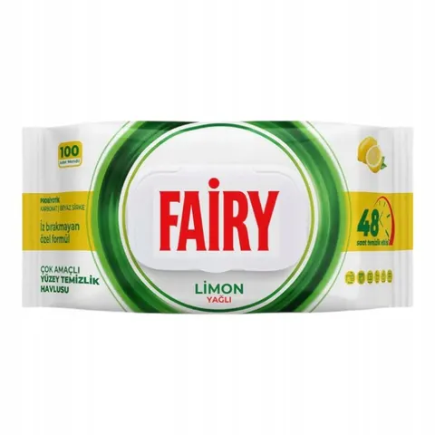 FAIRY Chusteczki Czyszczące LEMON Uniwersalne Antybakteryjne 100 szt.