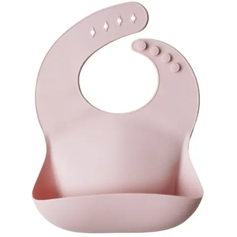 MUSHIE SILIKONOWY ŚLINIAK Z KIESZONKĄ BLUSH