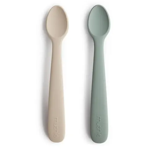 MUSHIE 2X ŁYŻECZKI SILIKONOWE DLA DZIECI CAMBRIDGE BLUE & SHIFTING SAND
