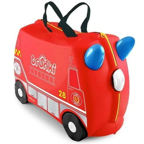 TRUNKI JEŻDZĄCA WALIZECZKA DLA DZIECKA JEŹDZIK WÓZ STRAŻACKI FRANK
