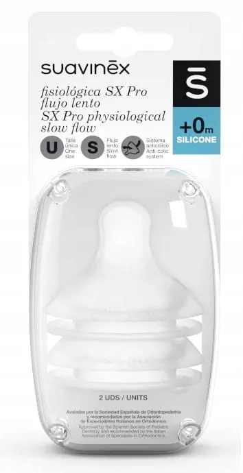 SUAVINEX SMOCZEK DO BUTELKI SX PRO ŚREDNI 0m+ 2X