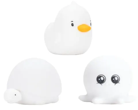 RABBIT & FRIENDS ZESTAW 3 MINI LAMPKI SILIKONOWE WODNE