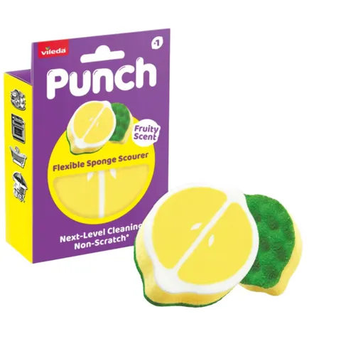 VILEDA PUNCH Elastyczny zmywak kuchenny CYTRYNOWY, 1 szt
