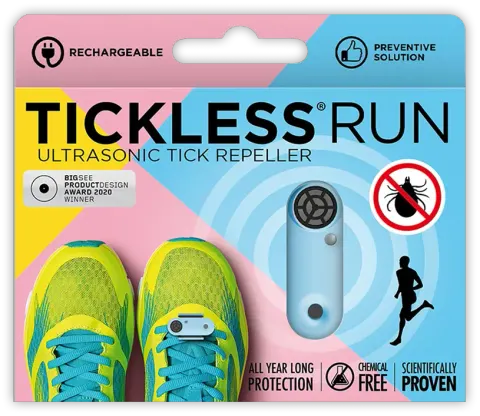 ULTRADŹWIĘKOWA OCHRONA PRZED KLESZCZAMI DLA BIEGACZY TICKLESS RUN NIEBIESKI