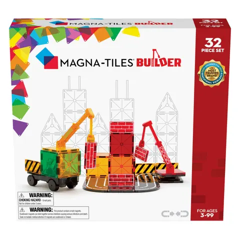 Magna-Tiles klocki magnetyczne konstrukcyjne Zestaw Builder 32 elem. 3+