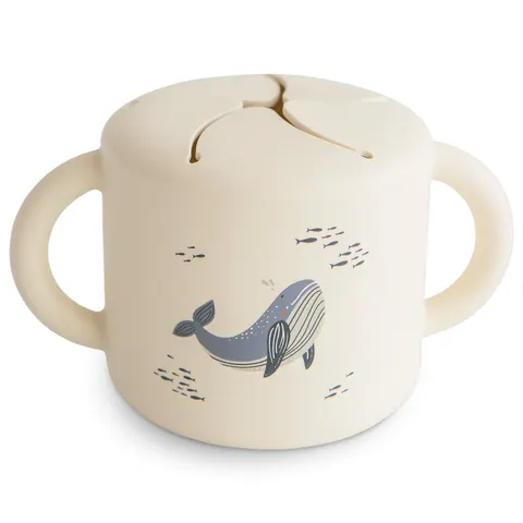 Mushie - Kubek niewysypek na przekąski SNACK CUP Whales