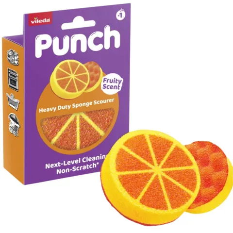 VILEDA PUNCH Termoaktywny zmywak kuchenny POMARAŃCZOWY, 1 szt