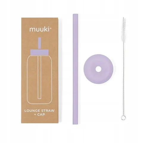 MUUKI słomka do butelek Lounge Straw+CAP PASTEL LILAC 720 ml