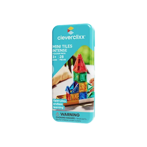 Cleverclixx - Klocki magnetyczne Mini Tiles Pack Intense 28 el.