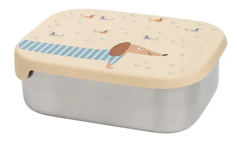 The Cotton Cloud Lunchbox Śniadaniówka Stalowa Pies Jamnik Teckel