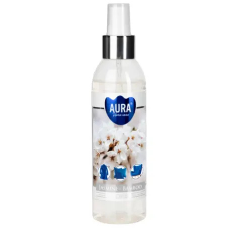 BISPOL AURA Odświeżacz do tkanin, pościeli, dywanów, sof JAŚMIN - BAMBUS, 185 ml