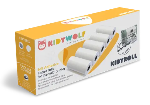 Kidyroll papier termiczny samoprzylepny 5szt. Kidywolf