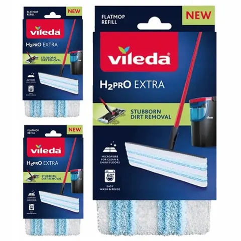 VILEDA H2PRO Wkład od mopa PŁASKI, pakiet 3 szt