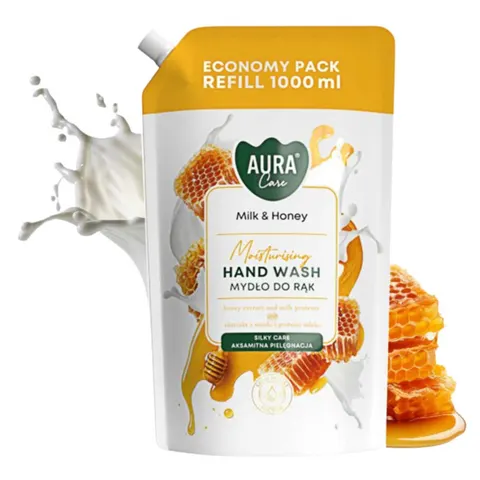 Mydło do rąk uzupełniające 1000 ml Mleko i Miód AHW-002-006 Aura Care