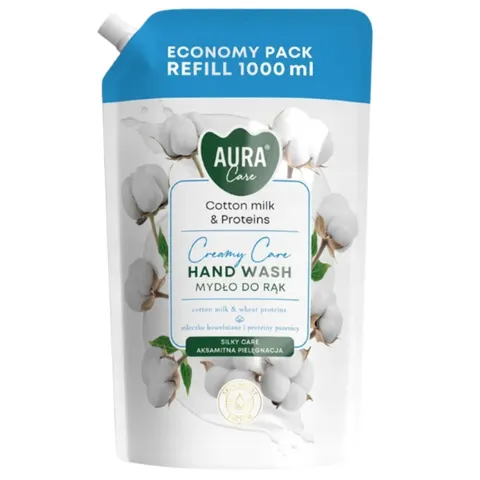 Mydło do rąk uzupełniające 1000 ml Mleczko bawełniane i Proteiny AHW-002-004 Aura Care