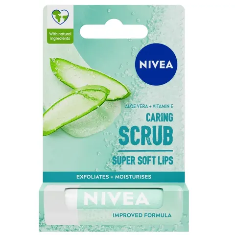 Nivea Caring Scrub pielęgnujący peeling do ust Aloes 4.8g