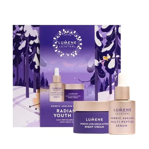 Lumene Nordic Ageless Ajaton Radiant Youth Set zestaw Multi-Peptide Serum do twarzy 30ml + Night Cream krem do twarzy 50ml