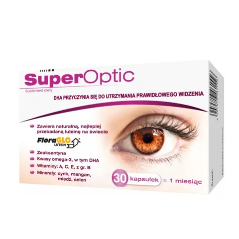 SuperOptic suplement diety ze składnikami wspierającymi prawidłowe widzenie 30 kapsułek