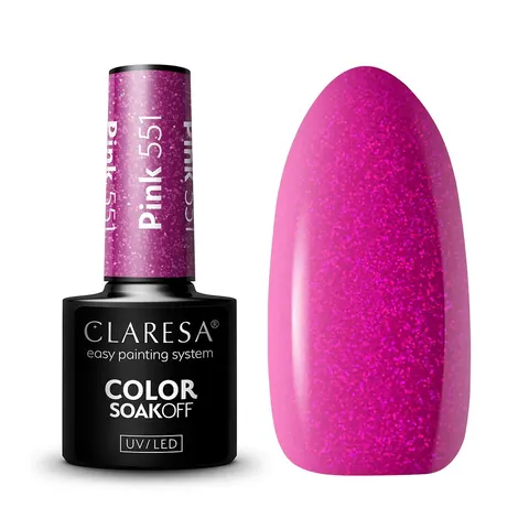 Claresa Color Soak Off UV/LED Pink lakier hybrydowy 551 5g