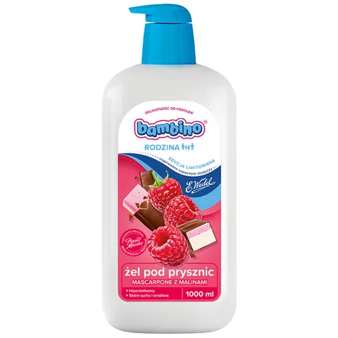 Bambino Rodzina &amp; Wedel żel pod prysznic Mascarpone z Malinami 1000ml