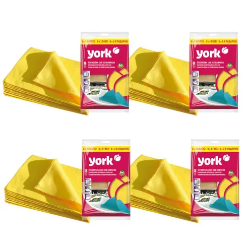 YORK Ściereczka LUX jak bawełna, 8 szt + 2 szt GRATIS, pakiet 4 opakowań