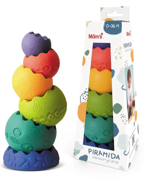 Piramida sensoryczna, pastelowa. Mom's Care