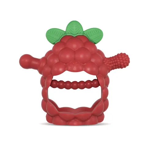 Gryzak silikonowy Razberry Grip, czerwony, RaZbaby
