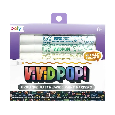 Wodne, akrylowe Flamastry Vivid Pop! - Metaliczne