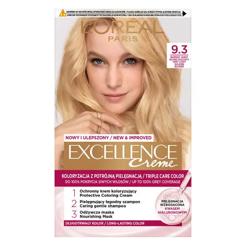 LOREAL EXCELLENCE FARBA KOLORYZUJĄCA 9.3 BARDZO JASNY ZŁOTY BLOND