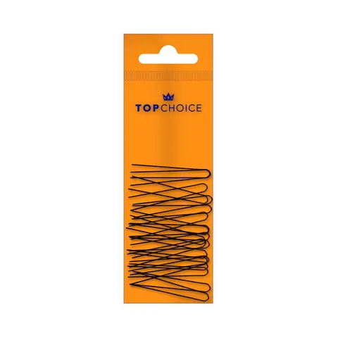 Top choice szpilki, kokówki fryzjerskie do włosów czarne, falowane, 70 mm, 20 sztuk