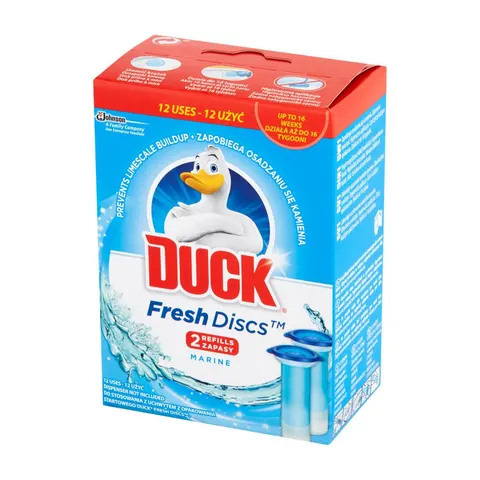 DUCK KRĄŻEK ŻELOWY DO WC FRESH DISCS ACTIVE ZAPAS 2 SZT. DISC MARINE