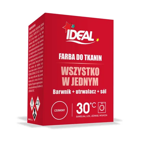 IDEAL FARBA DO TKANIN MINI ALL IN ONE CZERWONA