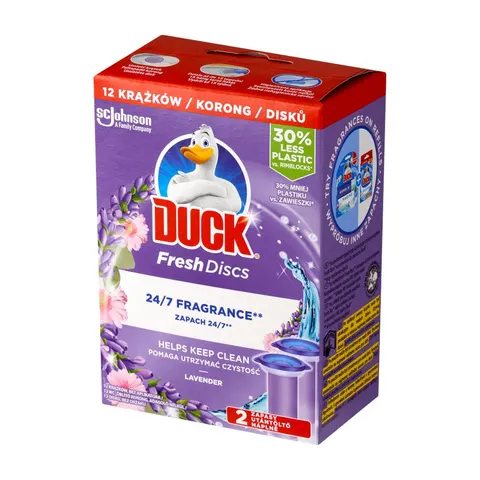 DUCK KRĄŻEK ŻELOWY DO WC FRESH DISCS ACTIVE ZAPAS 2 SZT. DISC LAVENDER